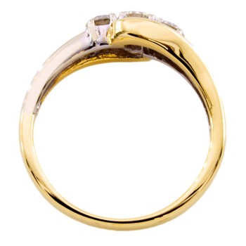 18ct 2-tone gold Diamond 0.50cts 3 stone Ring size O